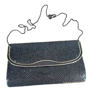 Marlo Women’s Chocolate Brown Mesh Shoulder Bag Evening 1990s Vintage Gatsby